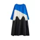 Contrast Color A-Line Long Sleeves Round-Neck Midi Dresses Contrast Color A-Line Long Sleeves Round-Neck Midi Dresses