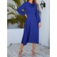 Asymmetric Bowknot Elasticity Solid Color A-Line Long Sleeves Round-Neck Midi Dresses Asymmetric Bowknot Elasticity Solid Color A-Line Long Sleeves Round-Neck Midi Dresses