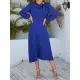 Asymmetric Bowknot Elasticity Solid Color A-Line Long Sleeves Round-Neck Midi Dresses Asymmetric Bowknot Elasticity Solid Color A-Line Long Sleeves Round-Neck Midi Dresses