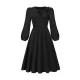 Asymmetric Bowknot Elasticity Solid Color A-Line Long Sleeves Round-Neck Midi Dresses Asymmetric Bowknot Elasticity Solid Color A-Line Long Sleeves Round-Neck Midi Dresses