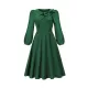 Asymmetric Bowknot Elasticity Solid Color A-Line Long Sleeves Round-Neck Midi Dresses Asymmetric Bowknot Elasticity Solid Color A-Line Long Sleeves Round-Neck Midi Dresses
