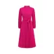 Hollow Pleated Solid Color Tied Waist Bishop Sleeve High Waisted Mock Neck Midi Dresses Hollow Pleated Solid Color Tied Waist Bishop Sleeve High Waisted Mock Neck Midi Dresses