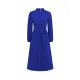 Hollow Pleated Solid Color Tied Waist Bishop Sleeve High Waisted Mock Neck Midi Dresses Hollow Pleated Solid Color Tied Waist Bishop Sleeve High Waisted Mock Neck Midi Dresses