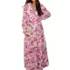 Flower Print Pleated Ruffled High Waisted Long Sleeves V-Neck Maxi Dresses Flower Print Pleated Ruffled High Waisted Long Sleeves V-Neck Maxi Dresses