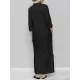 Solid Color Split-Joint Long Sleeves Loose V-Neck Maxi Dresses Solid Color Split-Joint Long Sleeves Loose V-Neck Maxi Dresses