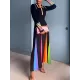 Long Sleeves Skinny Buttoned Printed Lapel Maxi Dresses Long Sleeves Skinny Buttoned Printed Lapel Maxi Dresses
