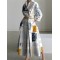 Long Sleeves Loose Newspaper Print Pleated Tied Waist Lapel Midi Dresses Shirt Dress