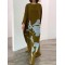 Printed Loose Round-neck Maxi Dresses