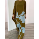 Printed Loose Round-neck Maxi Dresses Printed Loose Round-neck Maxi Dresses