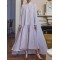 Falbala Solid Color A-line High-low Half Turtleneck Maxi Dresses