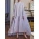 Falbala Solid Color A-line High-low Half Turtleneck Maxi Dresses Falbala Solid Color A-line High-low Half Turtleneck Maxi Dresses
