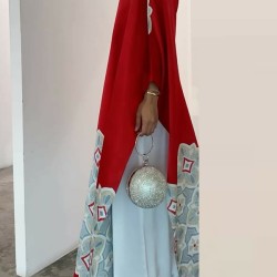 Printed Loose Round-neck Maxi Dresses
