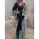 Mesh Split-front Flared Sleeves V-neck Maxi Dresses Evening Dresses Mesh Split-front Flared Sleeves V-neck Maxi Dresses Evening Dresses