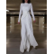 Bowknot Solid Color Bodycon Long Sleeves Round-Neck Maxi Dresses