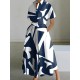 Short Sleeves Printed Lapel Maxi Dresses Short Sleeves Printed Lapel Maxi Dresses