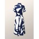 Short Sleeves Printed Lapel Maxi Dresses Short Sleeves Printed Lapel Maxi Dresses
