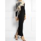 Bodycon Long Sleeves Floral Printed Boat Neck Maxi Dresses Bodycon Long Sleeves Floral Printed Boat Neck Maxi Dresses