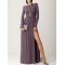 Long Sleeves Backless No Body Chain Pleated Solid Color Tied Waist Maxi Dresses