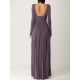 Long Sleeves Backless No Body Chain Pleated Solid Color Tied Waist Maxi Dresses Long Sleeves Backless No Body Chain Pleated Solid Color Tied Waist Maxi Dresses