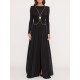 Long Sleeves Backless No Body Chain Pleated Solid Color Tied Waist Maxi Dresses Long Sleeves Backless No Body Chain Pleated Solid Color Tied Waist Maxi Dresses