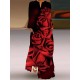 Floral Printed Gradient Long Sleeves Loose V-Neck Maxi Dresses Floral Printed Gradient Long Sleeves Loose V-Neck Maxi Dresses