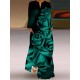 Floral Printed Gradient Long Sleeves Loose V-Neck Maxi Dresses Floral Printed Gradient Long Sleeves Loose V-Neck Maxi Dresses