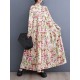 Pleated Printed Split-Joint Long Sleeves Loose Stand Collar Shirt Dress Midi Dresses Pleated Printed Split-Joint Long Sleeves Loose Stand Collar Shirt Dress Midi Dresses