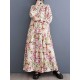 Pleated Printed Split-Joint Long Sleeves Loose Stand Collar Shirt Dress Midi Dresses Pleated Printed Split-Joint Long Sleeves Loose Stand Collar Shirt Dress Midi Dresses