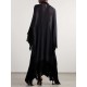 Batwing Sleeves Loose See-Through Solid Color Tasseled Mock Neck Maxi Dresses Batwing Sleeves Loose See-Through Solid Color Tasseled Mock Neck Maxi Dresses