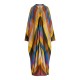 Long Sleeves Loose Contrast Color Split-Side V-Neck Maxi Dresses Long Sleeves Loose Contrast Color Split-Side V-Neck Maxi Dresses