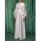 Hollow Solid Color A-Line Long Sleeves Round-Neck Maxi Dresses