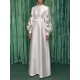 Hollow Solid Color A-Line Long Sleeves Round-Neck Maxi Dresses Hollow Solid Color A-Line Long Sleeves Round-Neck Maxi Dresses