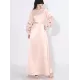 Hollow Solid Color A-Line Long Sleeves Round-Neck Maxi Dresses Hollow Solid Color A-Line Long Sleeves Round-Neck Maxi Dresses