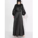 Hollow Solid Color A-Line Long Sleeves Round-Neck Maxi Dresses Hollow Solid Color A-Line Long Sleeves Round-Neck Maxi Dresses