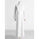 Hollow Solid Color A-Line Long Sleeves Round-Neck Maxi Dresses Hollow Solid Color A-Line Long Sleeves Round-Neck Maxi Dresses