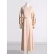 Hollow Solid Color A-Line Long Sleeves Round-Neck Maxi Dresses Hollow Solid Color A-Line Long Sleeves Round-Neck Maxi Dresses