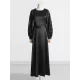 Hollow Solid Color A-Line Long Sleeves Round-Neck Maxi Dresses Hollow Solid Color A-Line Long Sleeves Round-Neck Maxi Dresses
