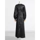 Hollow Solid Color A-Line Long Sleeves Round-Neck Maxi Dresses Hollow Solid Color A-Line Long Sleeves Round-Neck Maxi Dresses