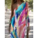 Long Sleeves Loose Asymmetric Elasticity Printed Split-side One-shoulder Maxi Dresses Long Sleeves Loose Asymmetric Elasticity Printed Split-side One-shoulder Maxi Dresses