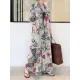 Printed Split-Joint Loose Plus Size Lapel Shirt Dress Maxi Dresses Printed Split-Joint Loose Plus Size Lapel Shirt Dress Maxi Dresses