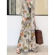 Printed Split-Joint Loose Plus Size Lapel Shirt Dress Maxi Dresses Printed Split-Joint Loose Plus Size Lapel Shirt Dress Maxi Dresses