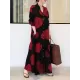 Printed Split-Joint Long Sleeves Loose Lapel Shirt Dress Maxi Dresses Printed Split-Joint Long Sleeves Loose Lapel Shirt Dress Maxi Dresses