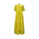 Solid Color Loose Plus Size Split-Joint Inner Dress + Mock Neck Mesh Pleated Outer Dress Two Pieces Set Solid Color Loose Plus Size Split-Joint Inner Dress + Mock Neck Mesh Pleated Outer Dress Two Pieces Set