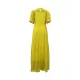 Solid Color Loose Plus Size Split-Joint Inner Dress + Mock Neck Mesh Pleated Outer Dress Two Pieces Set Solid Color Loose Plus Size Split-Joint Inner Dress + Mock Neck Mesh Pleated Outer Dress Two Pieces Set