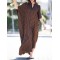 Buttoned Pockets Striped Batwing Sleeves Half Sleeves Round-Neck Maxi Dresses Beach Cover-Up