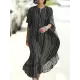 Buttoned Pockets Striped Batwing Sleeves Half Sleeves Round-Neck Maxi Dresses Beach Cover-Up Buttoned Pockets Striped Batwing Sleeves Half Sleeves Round-Neck Maxi Dresses Beach Cover-Up