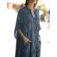 Buttoned Pockets Striped Batwing Sleeves Half Sleeves Round-Neck Maxi Dresses Beach Cover-Up Buttoned Pockets Striped Batwing Sleeves Half Sleeves Round-Neck Maxi Dresses Beach Cover-Up