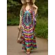 Printed Split-Side Batwing Sleeves Loose V-Neck Maxi Dresses Beach Cover-Up Printed Split-Side Batwing Sleeves Loose V-Neck Maxi Dresses Beach Cover-Up