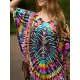 Printed Split-Side Batwing Sleeves Loose V-Neck Maxi Dresses Beach Cover-Up Printed Split-Side Batwing Sleeves Loose V-Neck Maxi Dresses Beach Cover-Up