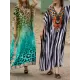 Leopard Printed Split-side Batwing Sleeves Loose V-neck Maxi Dresses Beach Cover-Up Leopard Printed Split-side Batwing Sleeves Loose V-neck Maxi Dresses Beach Cover-Up